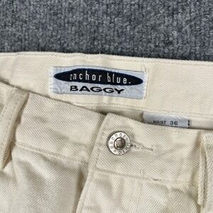 VTG Anchor Blue Baggy Jeans Mens 32x30 White Denim Loose Y2K Grunge Skater